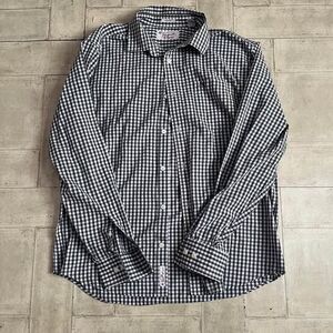 Men’s original penguin brand black and white pattern button down size Large